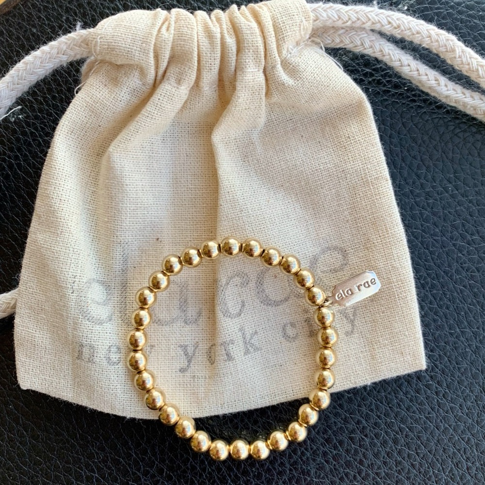 *SOLD* Ela Rae 5mm gold ball stretch bracelet